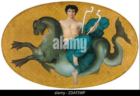 William Adolphe Bouguereau, Arion auf einem Seepferdchen, Gemälde, 1855 Stockfoto