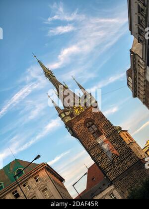 PRAG, TSCHECHISCHE REPUBLIK: Der Glockenturm von Henry (Jindrisska-Turm) - der höchste Glockenturm in Prag Stockfoto