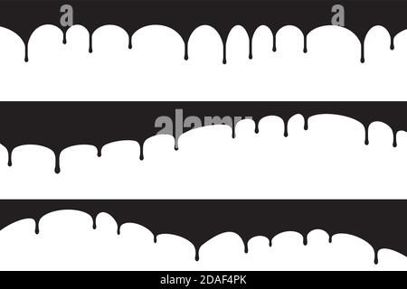 Set aus drei schwarzen Farbtropfen, Blobs für Ihr Design auf weißem Hintergrund. Stock Vektor