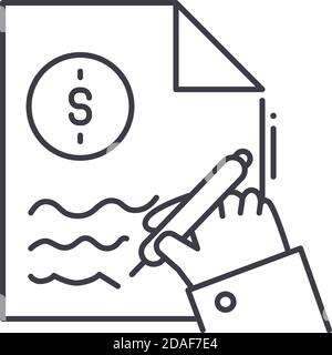 Blogger Business Icon, lineare isolierte Illustration, dünne Linie Vektor, Web-Design-Zeichen, skizzieren Konzept Symbol mit editierbaren Strich auf weiß Stock Vektor