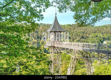 Jugendstilaufzug in Bad Schandau, Sachsen, Deutschland Stockfoto