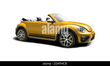 VW Beetle Dune Cabrio isoliert auf weißem Hintergrund Stockfoto