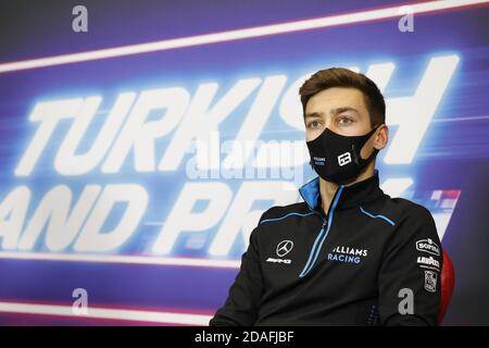 Tuzla, Türkei. November 2020. RUSSELL George (gbr), Williams Racing F1 FW43, Portrait während der Pressekonferenz des Formel 1 DHL Turkish Grand Prix 2020, vom 13. Bis 15. November 2020 im Intercity Istanbul Park, in Tuzla, bei Istanbul, Türkei - Foto Antonin Vincent / DPPI Foto LM/DPPI/Antonin Vincent Kredit: Gruppo Editoriale LiveMedia/Alamy Live News Stockfoto