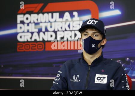 Tuzla, Türkei. November 2020. GASLY Pierre (Fra), Scuderia AlphaTauri Honda AT01, Portraitwährend der Pressekonferenz des Formel 1 DHL Turkish Grand Prix 2020, vom 13. Bis 15. November 2020 im Intercity Istanbul Park, in Tuzla, bei Istanbul, Türkei - Foto Antonin Vincent / DPPI Foto LM/DPPI/Antonin Vincent Kredit: Gruppo Editoriale LiveMedia/Alamy Live News Stockfoto