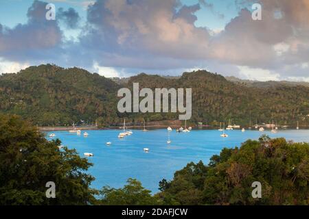 Dominikanische Republik, östliche Halbinsel De Samana, Semana, Blick auf den Hafen Stockfoto