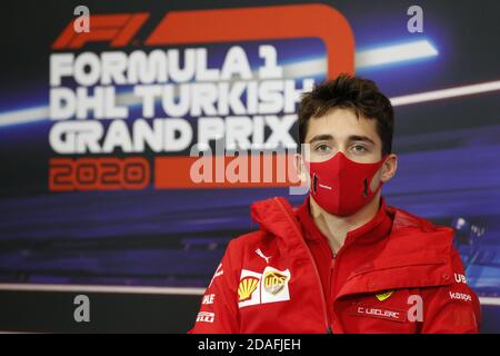 Tuzla, Türkei. November 2020. LECLERC Charles (mco), Scuderia Ferrari SF1000, Portrait während der Pressekonferenz des Formel 1 DHL Turkish Grand Prix 2020, vom 13. Bis 15. November 2020 im Intercity Istanbul Park, in Tuzla, bei Istanbul, Türkei - Foto Antonin Vincent / DPPI Foto LM/DPPI/Antonin Vincent Kredit: Gruppo Editoriale LiveMedia/Alamy Live News Stockfoto