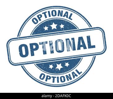 Optionaler Stempel. Optionales Schild. Rundes Grunge-Etikett Stock Vektor