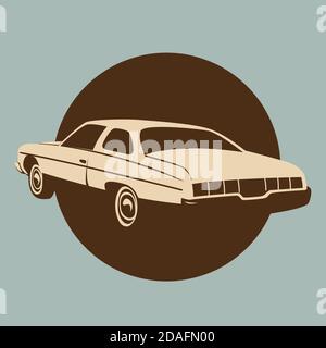 Klassisches amerikanisches Auto, Vektor-Illustration, Profilansicht, Silhouette Stockfoto