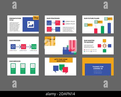 Unternehmenspräsentation und Pitch Deck anpassbare Vektor-Vorlage Stock Vektor