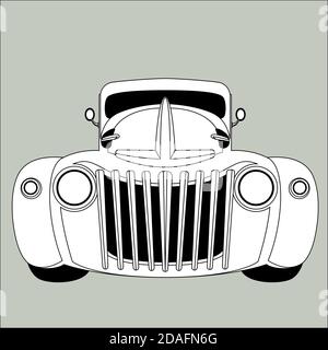 Oldtimer Vektor-Illustration Vorderseite Futter zeichnen Stockfoto