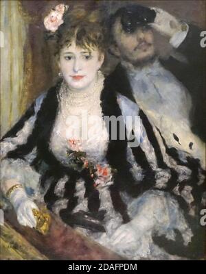 Titel: La Loge (Theaterbox) Ersteller: Pierre Auguste Renoir Datum: 1874 Medium: Öl auf Leinwand Maße: 80 x 63 cm Ort: The Courtauld, UK Stockfoto