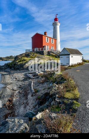 Fisgard Lighthouse, Fort Rodd Hill National Historic Site, Colwood, British Columbia, Kanada Stockfoto