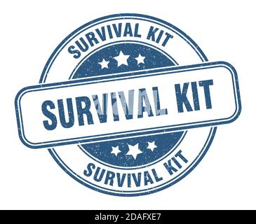 Survival Kit Stempel. Survival Kit Zeichen. Runde Grunge Etikett Stock Vektor
