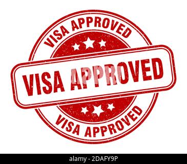 visa genehmigt Stempel. visa genehmigt Zeichen. Runde Grunge Etikett Stock Vektor