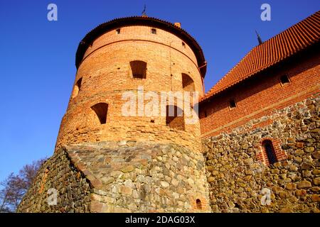 Der nordwestliche Turm der Inselburg in Trakai, Litauen Stockfoto