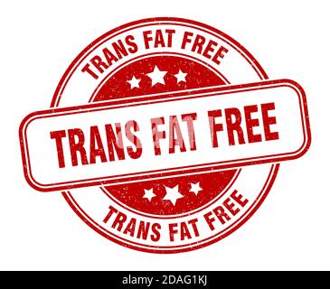 Trans Fett freie Marke. Trans Fett freie Zeichen. Runde Grunge Etikett Stock Vektor
