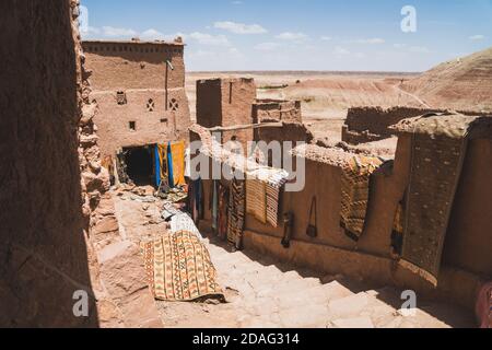 Ouarzazate ist eine Stadt südlich von Marokkos hohem Atlas, bekannt als Tor zur Sahara-Wüste, Afrika Stockfoto