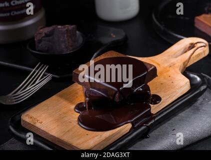 Brownies mit Schokolade Stockfoto