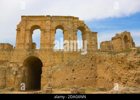 Römische Ruinen in Uthina (auch bekannt als Oudna), Ben Arous Governorate, Tunesien Stockfoto