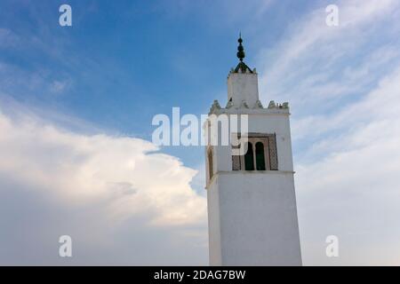 Minarett, Sidi Bou Said, Tunis, Tunesien Stockfoto