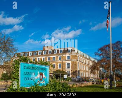 Cambridge Shire Hall Cambridgeshire - Cambridgeshire County Council HQ. Architekt Herbert Henry Dunn, neo-georgischer Stil vollendet 1933. Stockfoto