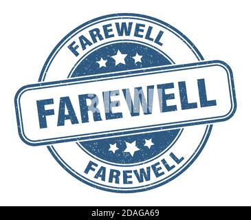 Abschiedsstempel. Abschiedsschild. Rundes Grunge-Etikett Stock Vektor