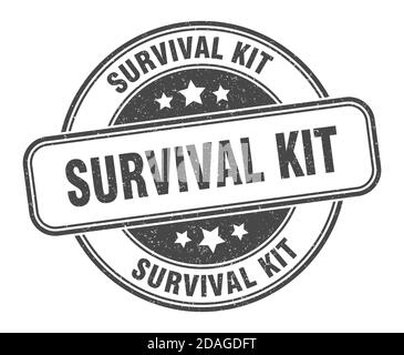 Survival Kit Stempel. Survival Kit Zeichen. Runde Grunge Etikett Stock Vektor
