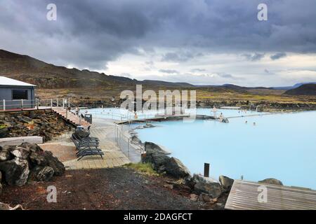 Geothermische Region von Hverir in Island in der Nähe von Myvatn Lake, Island, Europa Stockfoto