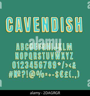 Cavendish vintage 3d Vektor Alphabet Set Stock Vektor