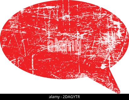 Illustration Vektor rot Sprache Blase Grunge Gummi Textur Stempel Stock Vektor