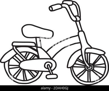 Illustrationsvektor handgezeichneter Doodle von Fahrrad isoliert auf weiß Hintergrund Stock Vektor