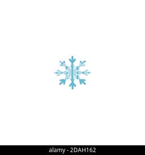 Schneeflocke anmelden. Blue Snowflake Symbol auf weißem Hintergrund. Schneeflocke Silhouette. Stock Vektor