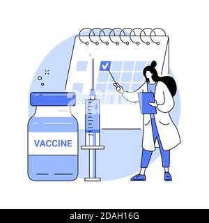 Immunisierung Zeitplan abstrakte Konzept Vektor Illustration. Stock Vektor