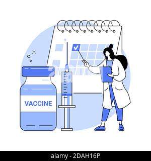 Immunisierung Zeitplan abstrakte Konzept Vektor Illustration. Stock Vektor