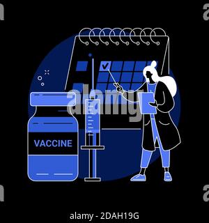 Immunisierung Zeitplan abstrakte Konzept Vektor Illustration. Stock Vektor