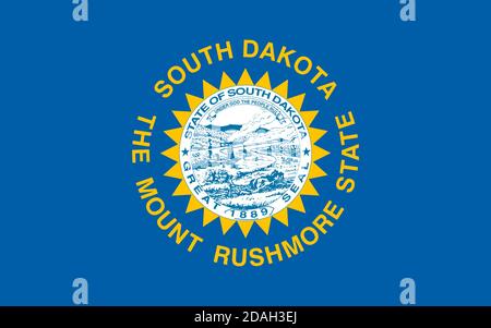 Flagge des Bundesstaates South Dakota Stock Vektor