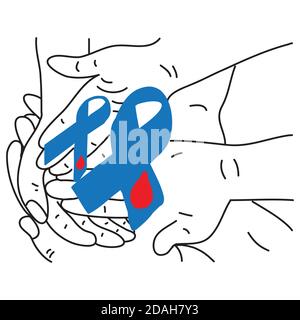 Handgezeichnete Illustration für Diabetes-freie Kampagne. Welt Diabetes Tag. Vektor für Banner. Stock Vektor