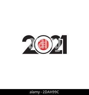2021 Symbol Logo glückliches neues Jahr isoliert auf weißem Hintergrund Stock Vektor