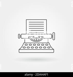 Typing Maschine Symbol einzeln isoliert mit moderner Linie oder Umriss Stil Stock Vektor