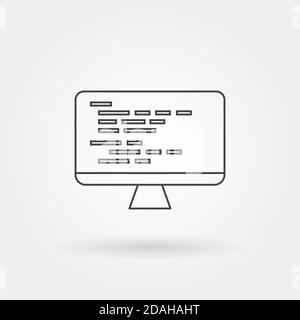 Programmiersymbol einzeln isoliert mit modernem Linien- oder Umrissstil Stock Vektor