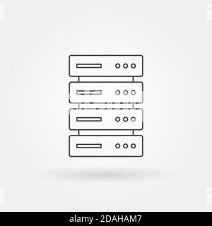 Server-Symbol einzeln isoliert mit moderner Linie oder Umriss Stock Vektor