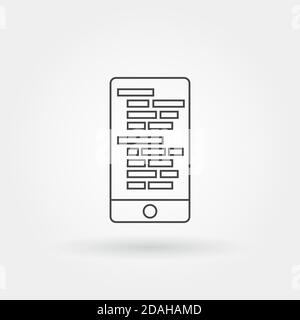 Mobile Programmierung Symbol einzeln isoliert mit moderner Linie oder Umriss Stil Stock Vektor