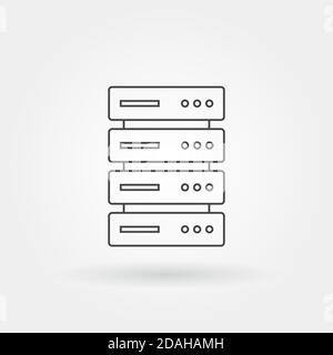 Server-Symbol einzeln isoliert mit moderner Linie oder Umriss Stock Vektor
