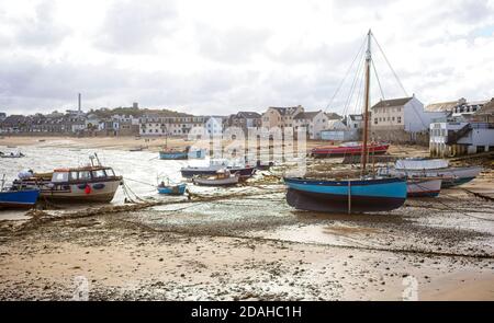 Hugh Town Harbour, St Marys, Isles of Scilly, Cornwall, England, Großbritannien. Stockfoto