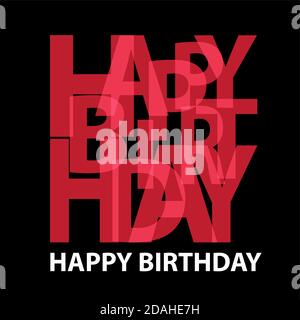 Vektor Happy Birthday. Gebrochen text Stock Vektor