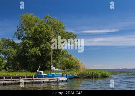 Geographie / Reisen, Deutschland, Mecklenburg-Vorpommern, Usedom, Segelboot in der kleinen Schrankenlagune, Additional-Rights-Clearance-Info-not-available Stockfoto