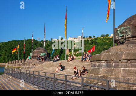 Geographie / Reisen, Deutschland, Rheinland-Pfalz, Koblenz, Blick in die deutsche Ecke, Fortre, Additional-Rights-Clearance-Info-not-available Stockfoto