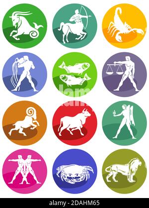 Zodiac Signs - Symbol Set Vektor Illustration Stock Vektor