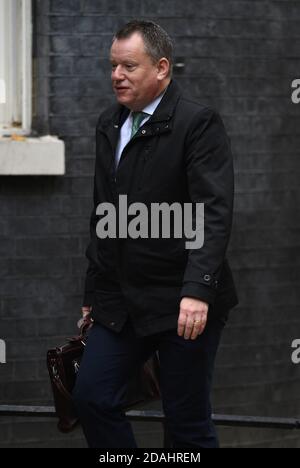 Großbritanniens Chefunterhändler für Brexit, Lord David Frost, kommt in der Downing Street in London an. Stockfoto