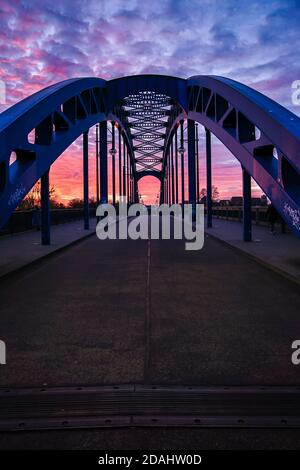 Die Sternbrücke in Magdeburg Stockfoto